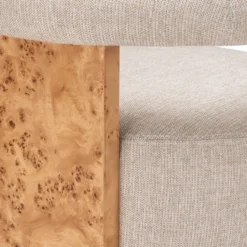 Casa Padrino Luxus Esszimmer Stuhl mit Armlehnen Naturfarben / Hellbraun