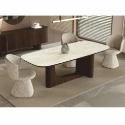 Casa Padrino Luxus Esszimmer Set - 1 Esstisch mit Keramik Tischplatte und 6 Esszimmer Stühle