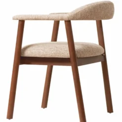Casa Padrino Luxus Esszimmer Stuhl mit Armlehnen Beige / Braun H. 75 cm - Esszimmer Möbel