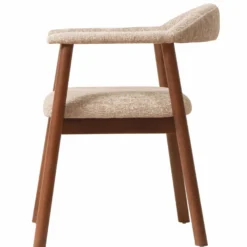 Casa Padrino Luxus Esszimmer Stuhl mit Armlehnen Beige / Braun H. 75 cm - Esszimmer Möbel