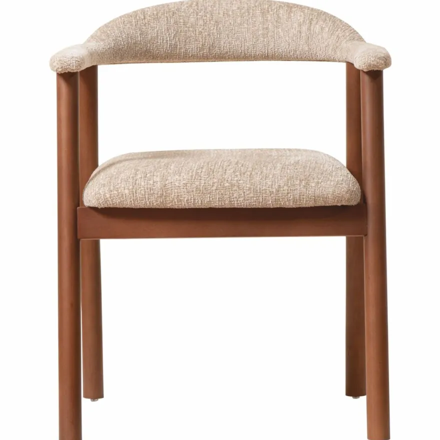 Casa Padrino Luxus Esszimmer Stuhl mit Armlehnen Beige / Braun H. 75 cm - Esszimmer Möbel
