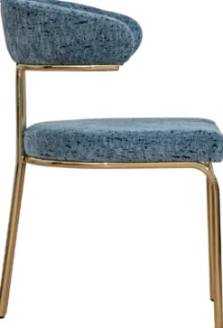 Casa Padrino Luxus Esszimmer Stuhl Blau / Gold H. 83 cm