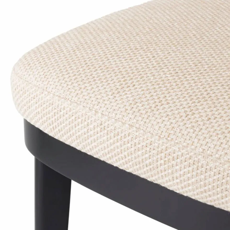 Casa Padrino Luxus Esszimmer Stuhl Naturfarben / Schwarz H. 79 cm - Esszimmer Möbel
