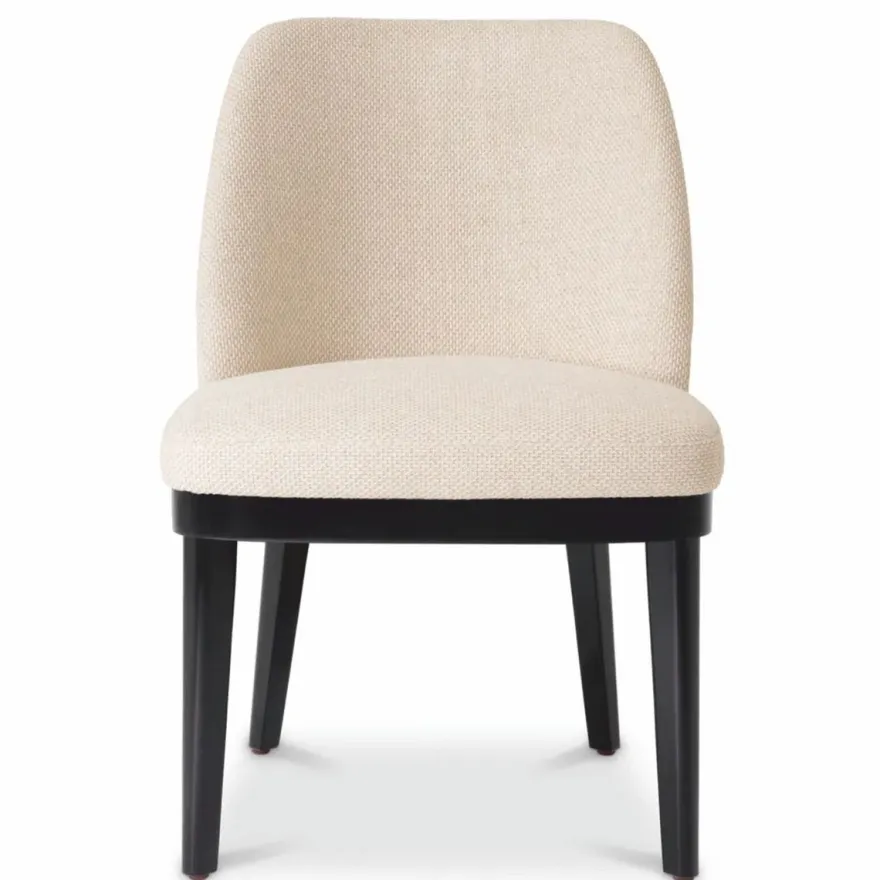Casa Padrino Luxus Esszimmer Stuhl Naturfarben / Schwarz H. 79 cm - Esszimmer Möbel