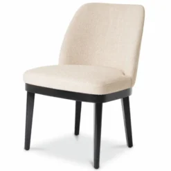 Casa Padrino Luxus Esszimmer Stuhl Naturfarben / Schwarz H. 79 cm - Esszimmer Möbel