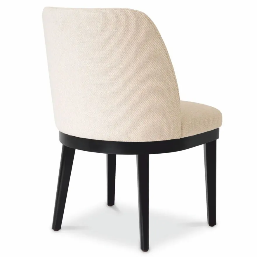 Casa Padrino Luxus Esszimmer Stuhl Naturfarben / Schwarz H. 79 cm - Esszimmer Möbel