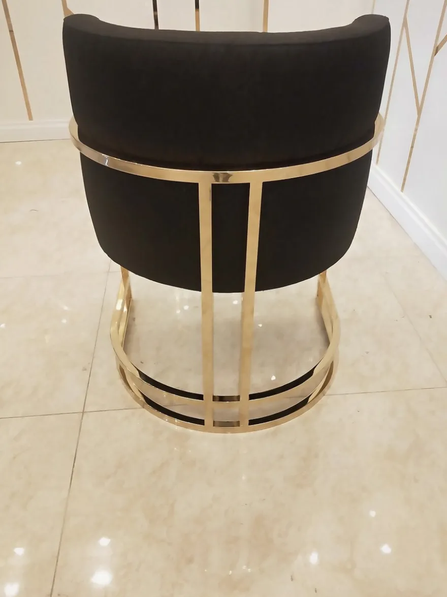 Casa Padrino Luxus Esszimmerstuhl Schwarz / Gold 60 x 56 x H. 80 cm - Luxus Esszimmer Möbel - Luxus Qualität