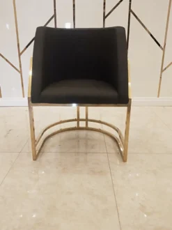 Casa Padrino Luxus Esszimmerstuhl Schwarz / Gold 60 x 56 x H. 80 cm - Luxus Esszimmer Möbel - Luxus Qualität
