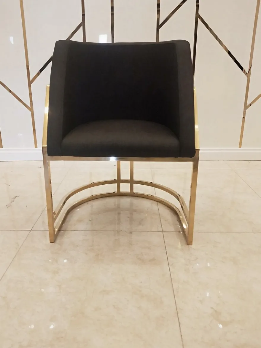 Casa Padrino Luxus Esszimmerstuhl Schwarz / Gold 60 x 56 x H. 80 cm - Luxus Esszimmer Möbel - Luxus Qualität