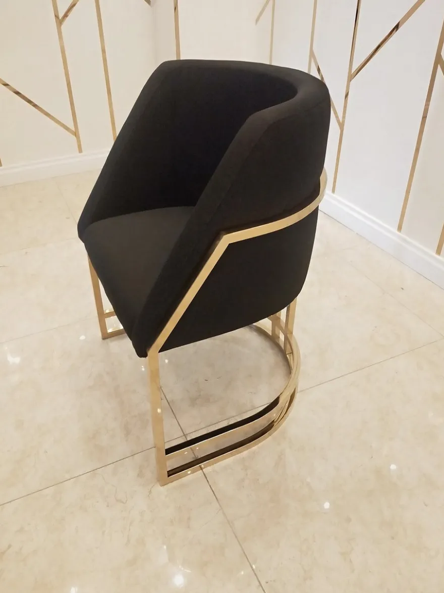 Casa Padrino Luxus Esszimmerstuhl Schwarz / Gold 60 x 56 x H. 80 cm - Luxus Esszimmer Möbel - Luxus Qualität