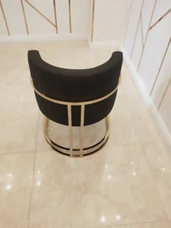 Casa Padrino Luxus Esszimmerstuhl Schwarz / Gold 60 x 56 x H. 80 cm - Luxus Esszimmer Möbel - Luxus Qualität