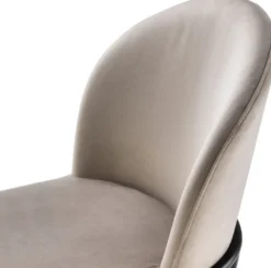 Casa Padrino Luxus Esszimmerstühle Greige / Schwarz 49 x 56 x H. 82 cm - Küchenstühle mit edlem Samtstoff - Esszimmer Set