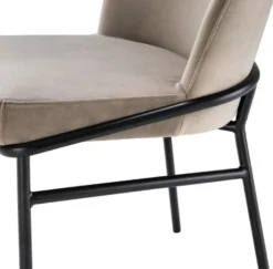 Casa Padrino Luxus Esszimmerstühle Greige / Schwarz 49 x 56 x H. 82 cm - Küchenstühle mit edlem Samtstoff - Esszimmer Set