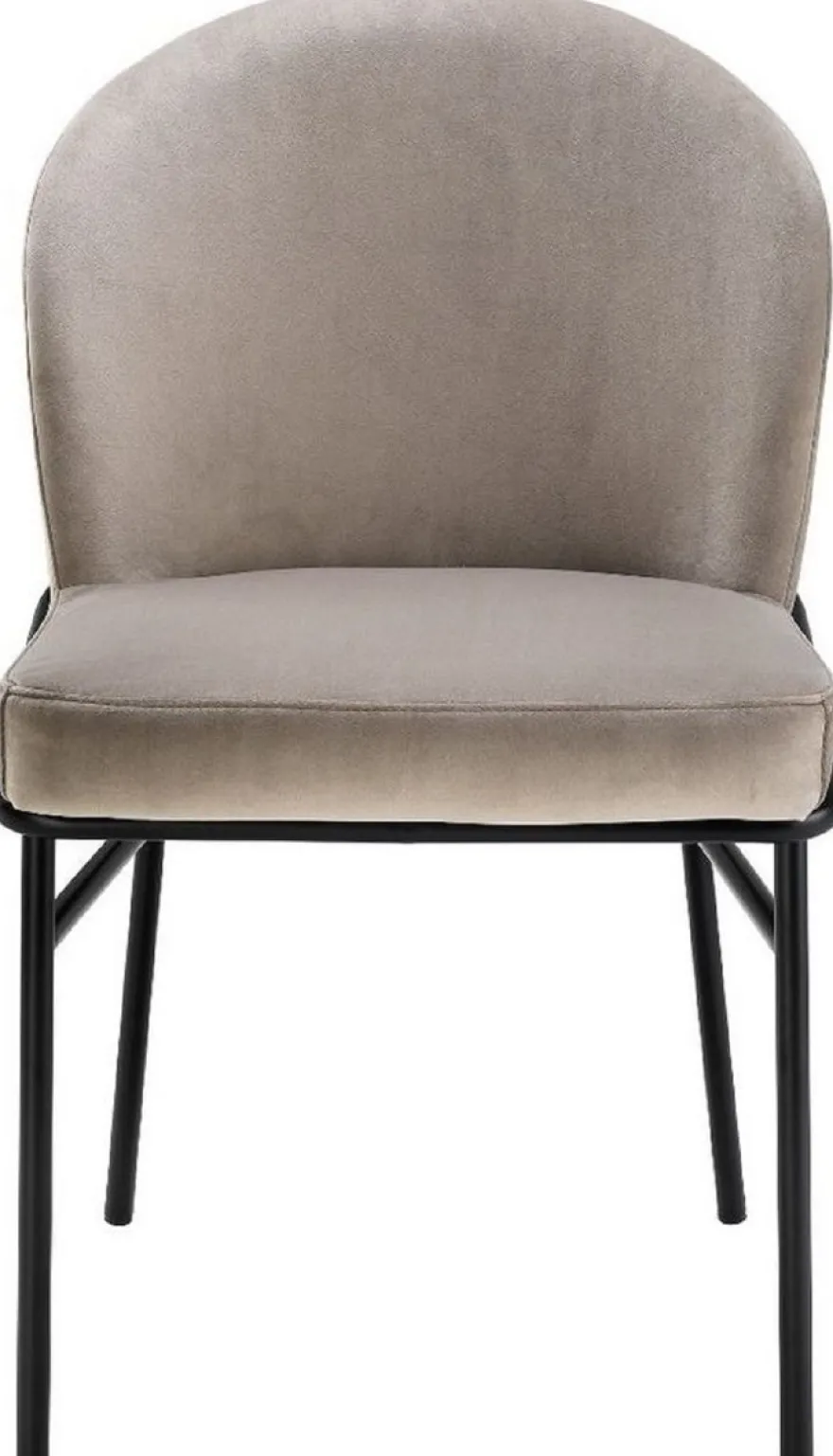 Casa Padrino Luxus Esszimmerstühle Greige / Schwarz 49 x 56 x H. 82 cm - Küchenstühle mit edlem Samtstoff - Esszimmer Set