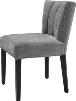 Casa Padrino Luxus Esszimmerstuhl Grau / Schwarz 51 x 62 x H. 82 cm - Luxus Esszimmer Möbel