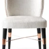 Casa Padrino Luxus Esszimmer Stuhl 6er Set Weiß / Schwarz / Kupfer 50 x 54 x H. 83 cm - Esszimmer Möbel - Restaurant Möbel - Hotel Möbel - Luxus Möbel - Luxus Kollektion