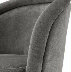 Casa Padrino Luxus Esszimmerstuhl Set Grau / Schwarz / Messing 57,5 x 58 x H. 77 cm - Edle Esszimmerstühle - Luxus Esszimmer Möbel
