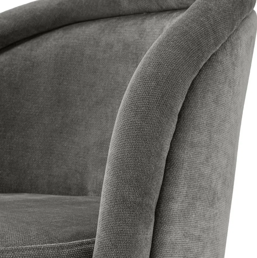 Casa Padrino Luxus Esszimmerstuhl Set Grau / Schwarz / Messing 57,5 x 58 x H. 77 cm - Edle Esszimmerstühle - Luxus Esszimmer Möbel