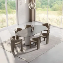 Casa Padrino Luxus Esszimmer Stuhl mit Armlehnen Braun H. 76 cm - Esszimmer Möbel