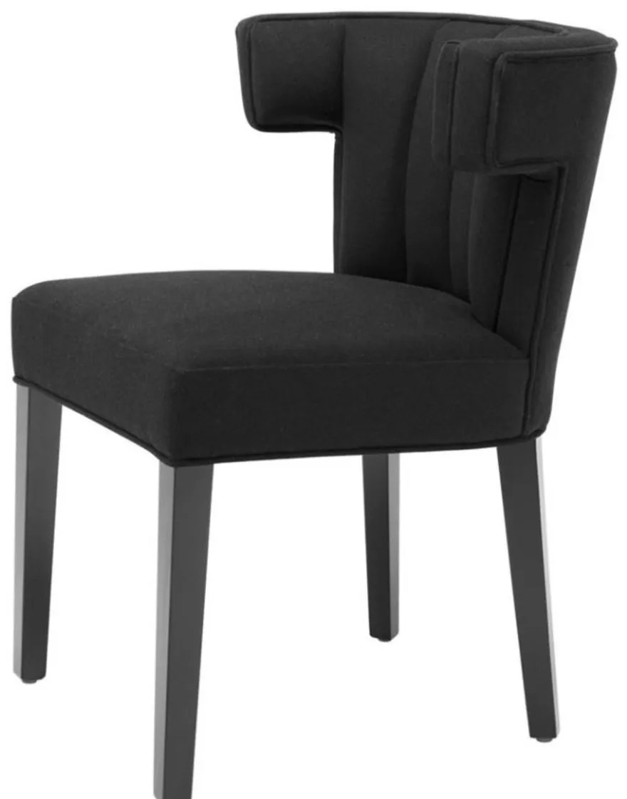 Casa Padrino Luxus Esszimmerstuhl Schwarz - Designer Möbel