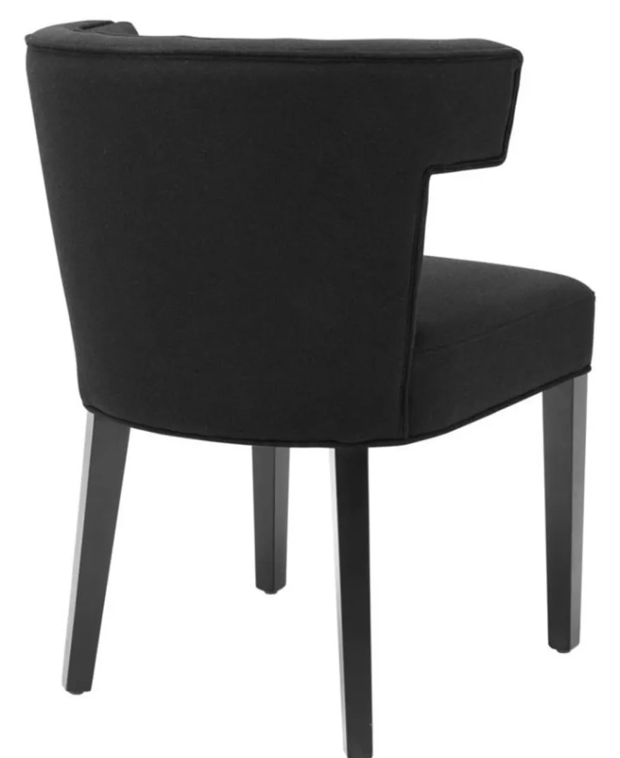 Casa Padrino Luxus Esszimmerstuhl Schwarz - Designer Möbel