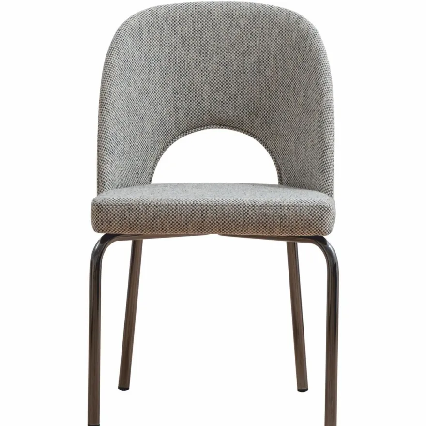 Casa Padrino Luxus Esszimmer Stuhl Grau / Schwarz H. 87 cm - Esszimmer Möbel