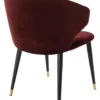 Casa Padrino Luxus Esszimmerstuhl mit Armlehnen Dunkles Bordeauxrot / Schwarz / Gold 57 x 66 x H. 83 cm - Esszimmermöbel