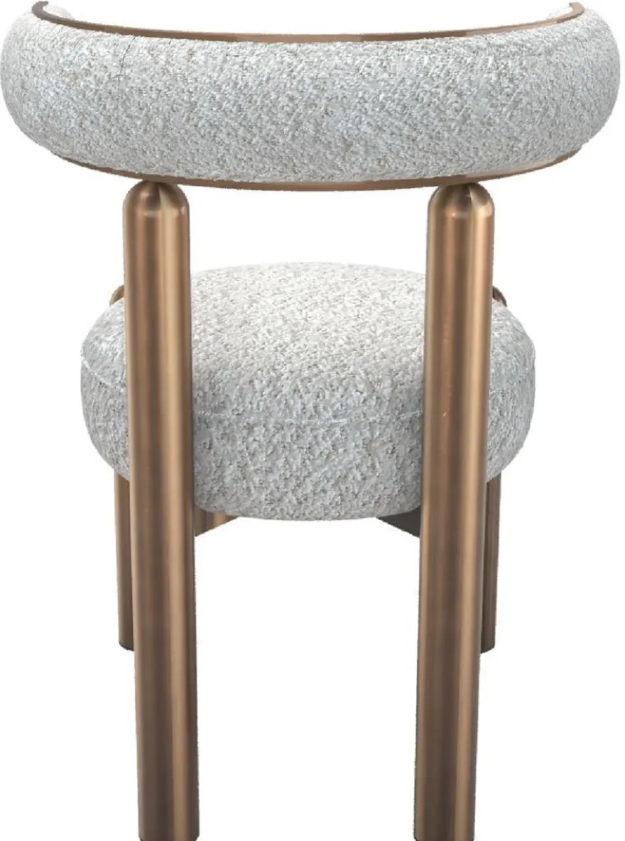 Casa Padrino Luxus Esszimmer Set Weiß / Bronze - Luxus Hotel & Restaurant Möbel