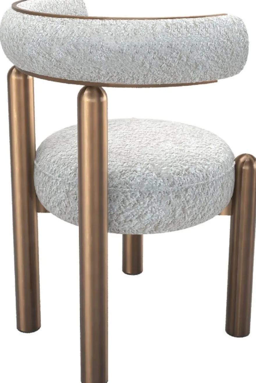 Casa Padrino Luxus Esszimmer Set Weiß / Bronze - Luxus Hotel & Restaurant Möbel