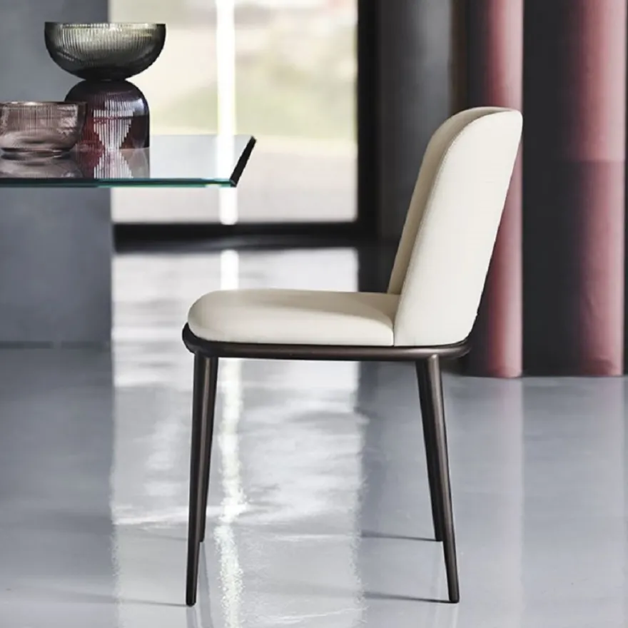 Casa Padrino Luxus Esszimmerstuhl 8er Set Cremefarben / Schwarz - Luxus Esszimmer & Restaurant Möbel - Luxus Qualität - Made in Italy