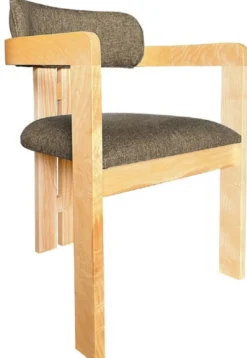 Casa Padrino Luxus Esszimmerstuhl 4er Set mit Armlehnen Schwarz / Naturfarben 56 x 54 x H. 82 cm - Esszimmer Möbel - Restaurant Möbel - Massivholz Möbel - Luxus Möbel