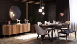 Casa Padrino Luxus Esszimmerstuhl 4er Set mit Armlehnen Grau / Schwarz / Kupfer 52 x 52 x H. 88 cm - Esszimmer Möbel - Restaurant Möbel - Esszimmer Einrichtung - Luxus Möbel - Luxus Einrichtung