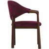 Casa Padrino Luxus Esszimmer Stuhl mit Armlehnen Lila / Dunkelbraun H. 87 cm
