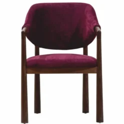 Casa Padrino Luxus Esszimmer Stuhl mit Armlehnen Lila / Dunkelbraun H. 87 cm