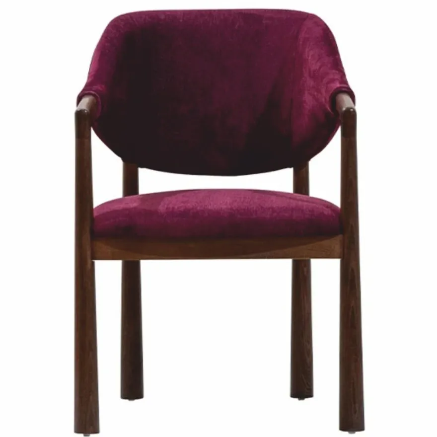 Casa Padrino Luxus Esszimmer Stuhl mit Armlehnen Lila / Dunkelbraun H. 87 cm