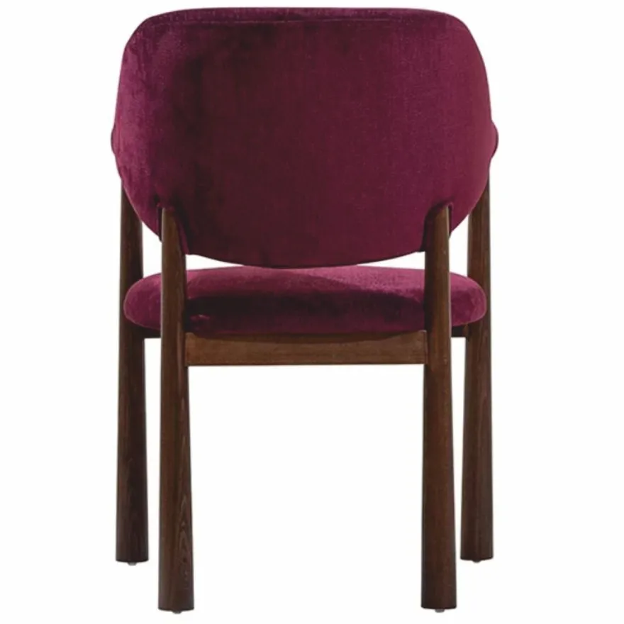 Casa Padrino Luxus Esszimmer Stuhl mit Armlehnen Lila / Dunkelbraun H. 87 cm