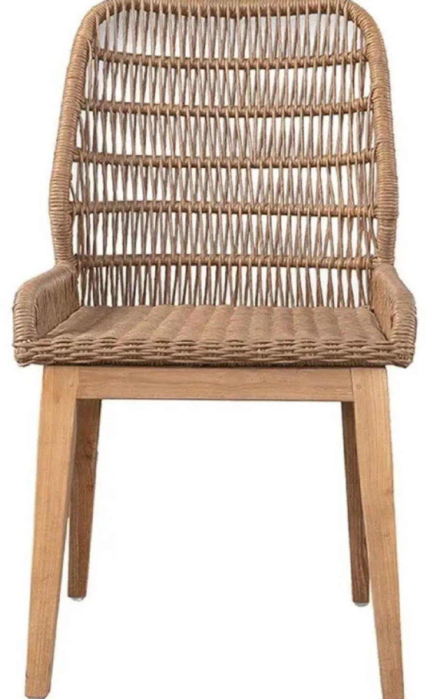 Casa Padrino Luxus Esszimmer Stuhl 6er Set Braun / Naturfarben 50 x 60 x H. 90 cm - Luxus Garten Stühle mit edlem Rattangeflecht - Esszimmer Möbel - Garten Möbel - Rattan Möbel - Luxus Möbel