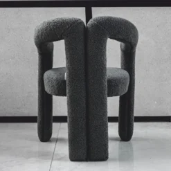 Casa Padrino Luxus Esszimmer Stuhl mit Armlehnen Dunkelgrau 60 x 65 x H. 80 cm