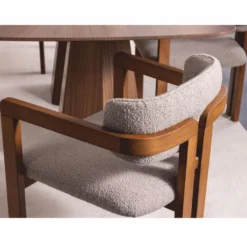 Casa Padrino Luxus Esszimmer Stuhl 6er Set mit Armlehnen Grau / Braun - Esszimmer Möbel