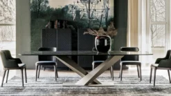 Casa Padrino Luxus Esszimmerstuhl 8er Set Blau / Braun - Luxus Esszimmer & Restaurant Möbel - Luxus Qualität - Made in Italy