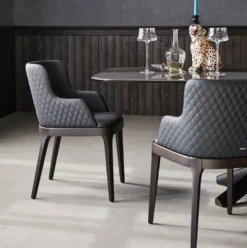 Casa Padrino Luxus Esszimmerstuhl 8er Set Blau / Braun - Luxus Esszimmer & Restaurant Möbel - Luxus Qualität - Made in Italy