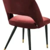 Casa Padrino Luxus Esszimmerstuhl Bordeauxrot / Schwarz 52 x 58 x H. 85 cm - Edler Polsterstuhl für gehobene Ansprüche