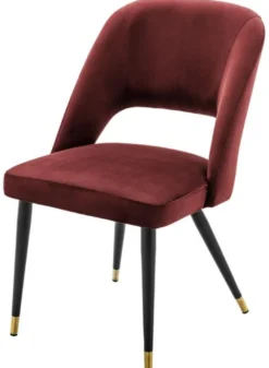 Casa Padrino Luxus Esszimmerstuhl Bordeauxrot / Schwarz 52 x 58 x H. 85 cm - Edler Polsterstuhl für gehobene Ansprüche