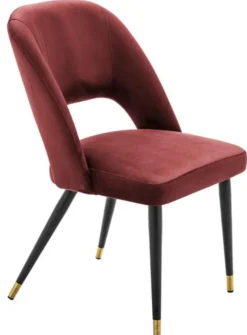 Casa Padrino Luxus Esszimmerstuhl Bordeauxrot / Schwarz 52 x 58 x H. 85 cm - Edler Polsterstuhl für gehobene Ansprüche