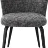 Casa Padrino Luxus Esszimmerstuhl Schwarz / Schwarz 57 x 69 x H. 81 cm - Gepolsterter Küchenstuhl im Retro Design - Luxus Retro Esszimmer Möbel