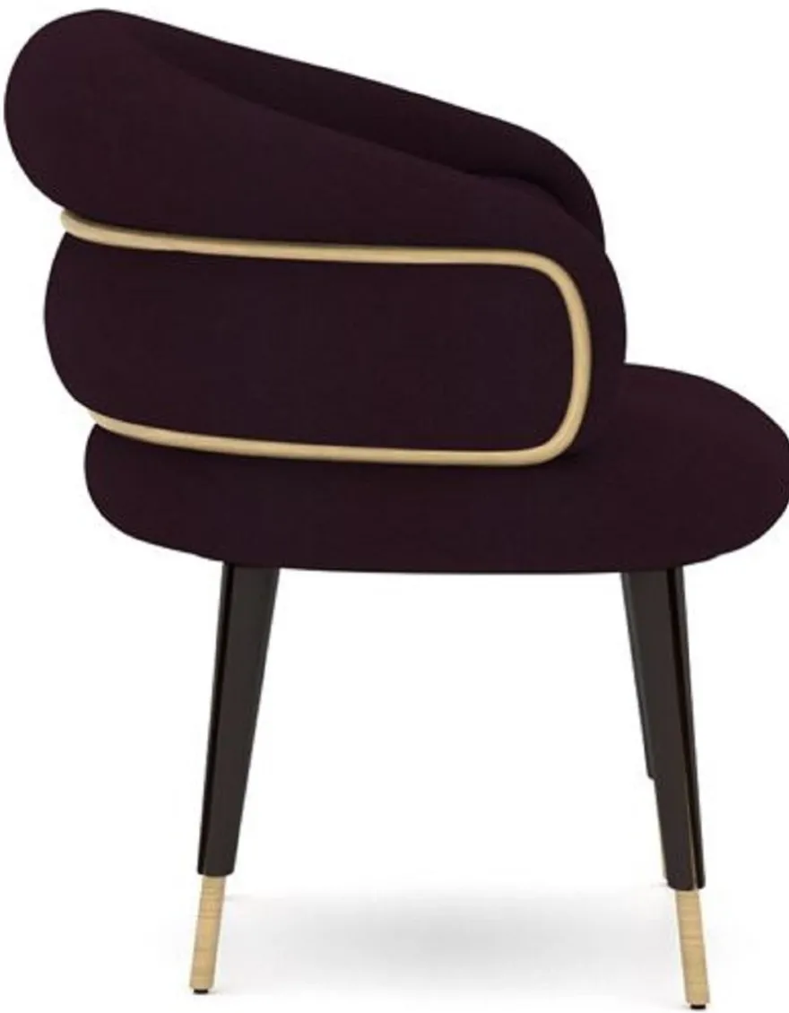 Casa Padrino Luxus Esszimmer Stuhl 6er Set Lila / Schwarz / Beige - Küchen Stühle mit Armlehnen - Esszimmer Möbel - Restaurant Möbel - Hotel Möbel - Luxus Möbel