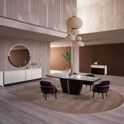 Casa Padrino Luxus Esszimmer Stuhl 6er Set Lila / Schwarz / Beige - Küchen Stühle mit Armlehnen - Esszimmer Möbel - Restaurant Möbel - Hotel Möbel - Luxus Möbel
