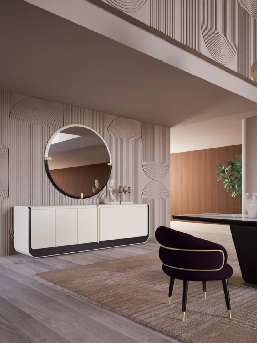 Casa Padrino Luxus Esszimmer Stuhl 6er Set Lila / Schwarz / Beige - Küchen Stühle mit Armlehnen - Esszimmer Möbel - Restaurant Möbel - Hotel Möbel - Luxus Möbel