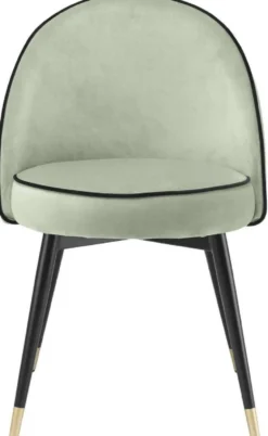 Casa Padrino Luxus Esszimmerstuhl Set Pistaziengrün / Schwarz / Messing 55 x 64 x H. 83 cm - Esszimmerstühle mit edlem Samtstoff - Esszimmer Möbel