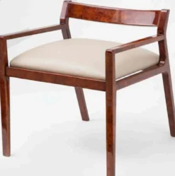Casa Padrino Luxus Esszimmerstuhl 6er Set mit Armlehnen Braun / Creme 60 x 69 x H. 65 cm - Luxus Massivholz Küchen Stühle - Esszimmer Möbel - Küchen Möbel - Luxus Möbel - Luxus Einrichtung